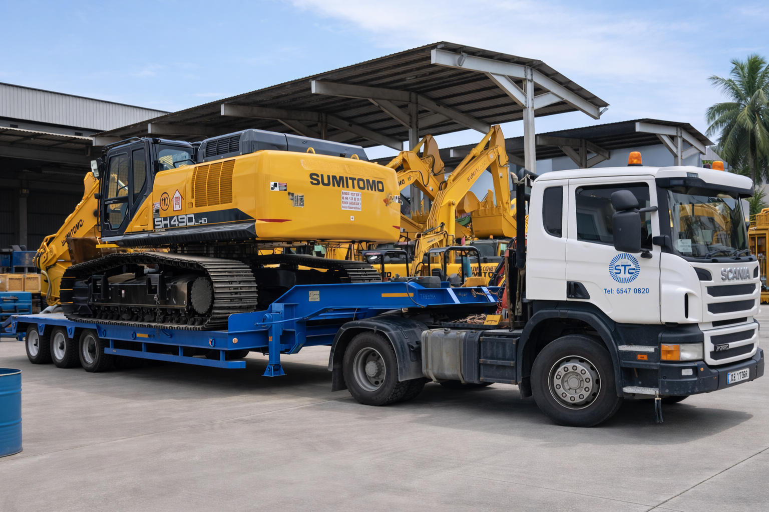 Scania Truck And Sumitomo Excavator